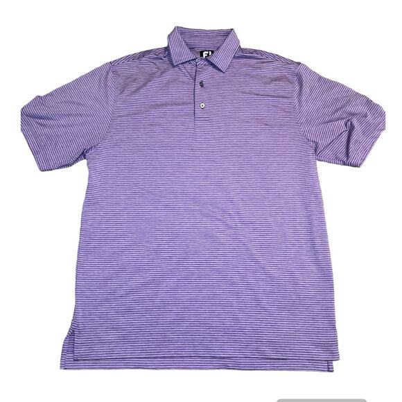 FootJoy Men's Pink Stripe Golf Polo - Size Medium - Picture 1 of 5